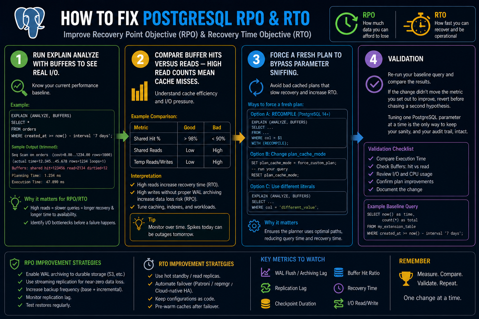 How to fix PostgreSQL RPO & RTO